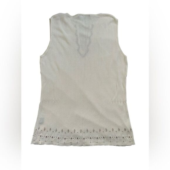 DAVID MEISTER Beaded Embellished Knit Top V-Neck Tank Blouse Size L - Picture 10 of 16